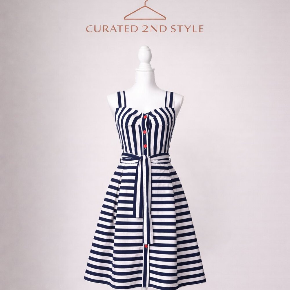NWT Retro Stripe Midi Dress Size M | European Boutique purchase